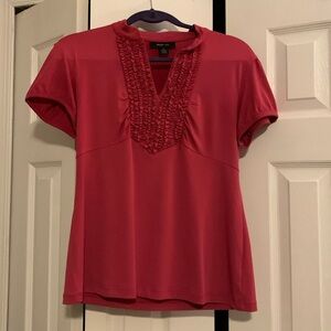 Feminine ruffled blouse in fuchsia by Style & Co., size medium
